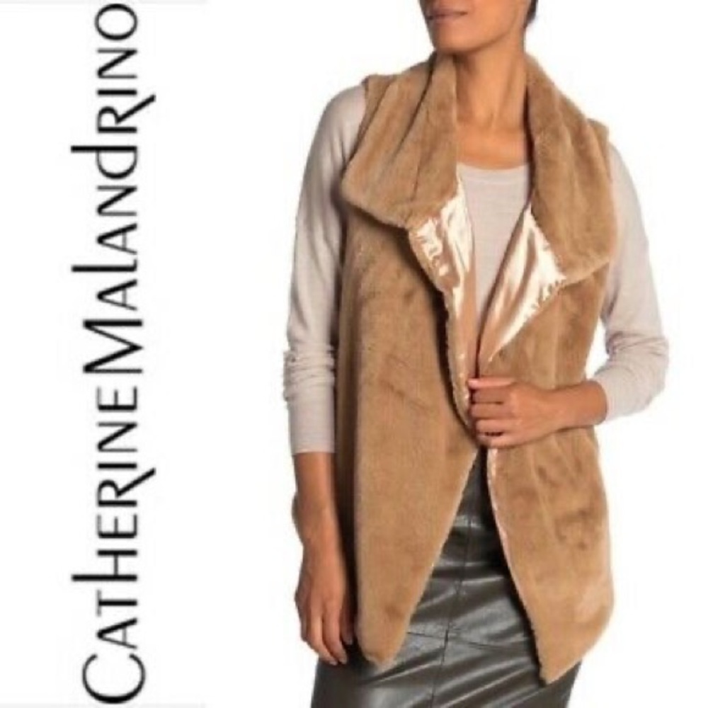 CATHERINE MALANDRINO faux fur vest